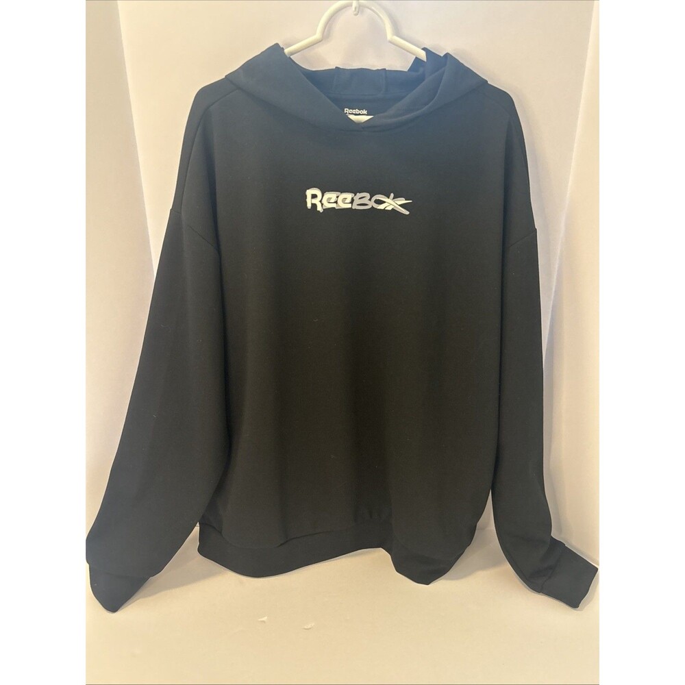 REEBOK Men L Black Training MYT OTH Hoodie Sweatshirt Pockets NEW W/ Tags $60